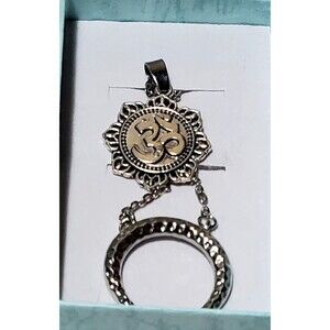 Boho Silver Layered Necklace Sun Moon Mandala Crescent Pendant 18" Festival